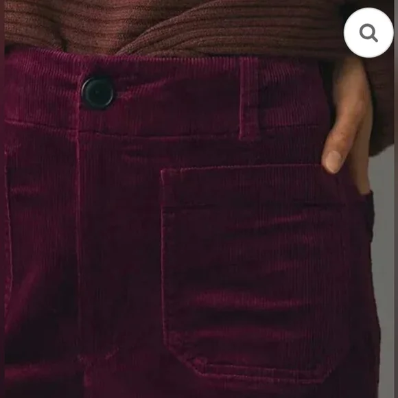 Anthropologie Burgundy Wide Leg Pants - Picture 4 of 16